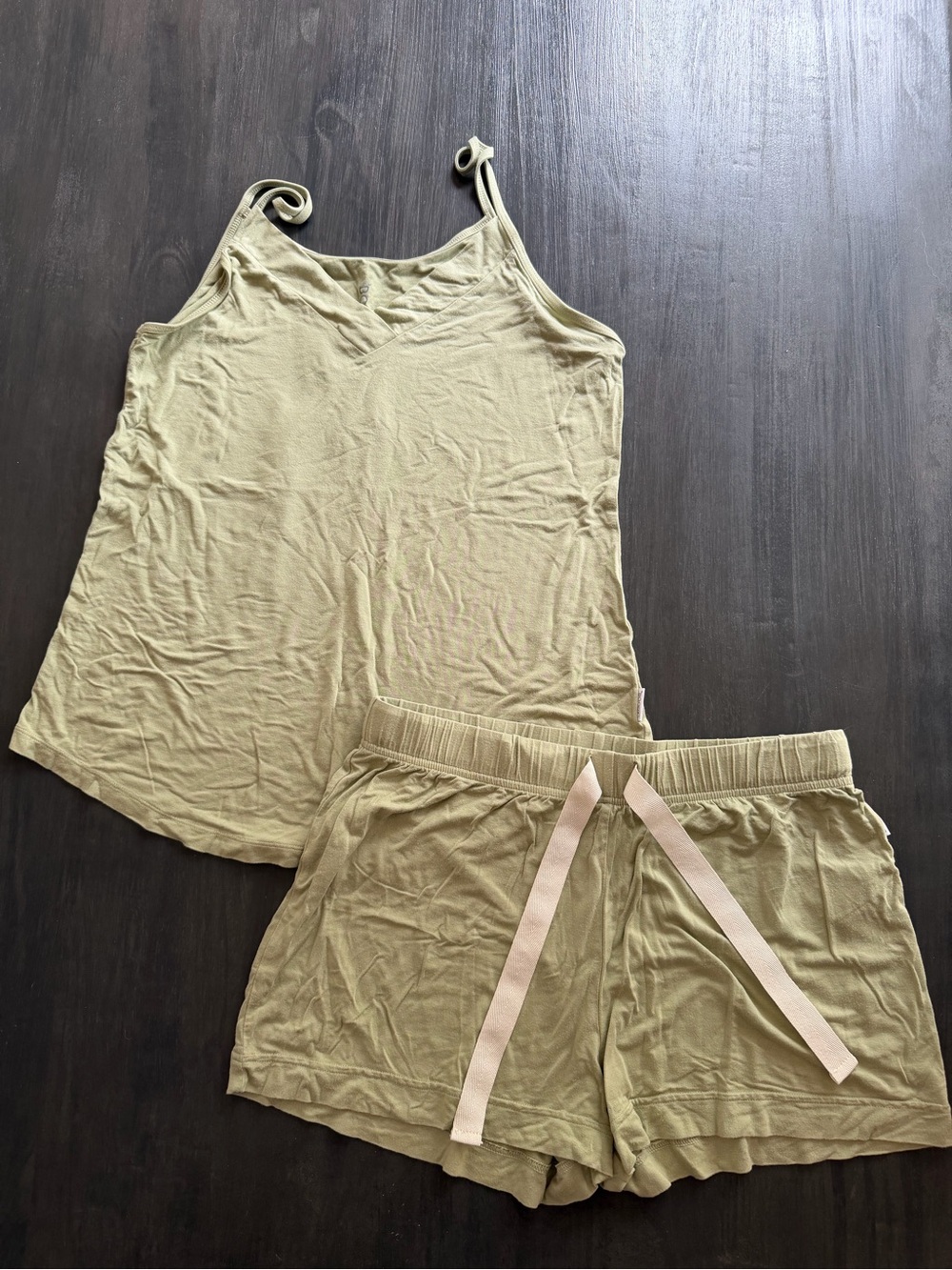 Boody Bamboo Pajama Lounge Set XS Sage Green Cami & Shorts